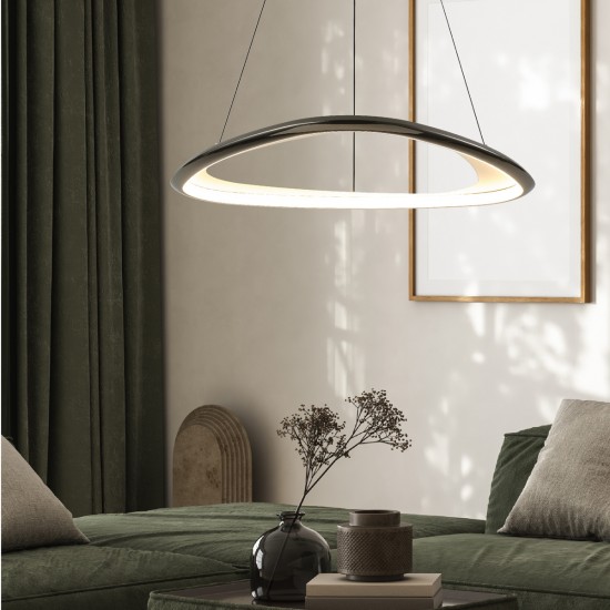 Suspensie GETAFE MD3888-1L-3BCT Zumaline LED, Negru, Polonia