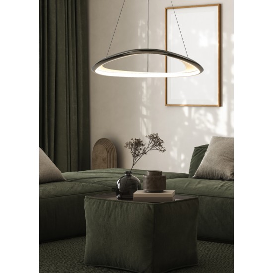 Suspensie GETAFE MD3888-1L-3BCT Zumaline LED, Negru, Polonia