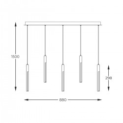 Suspensie ELIOT MD4768-5-3BMT Zumaline LED, Lemn, Polonia