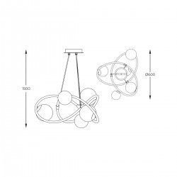 Suspensie ARLON MD4922-5-EGBDN Zumaline G9, Auriu, Polonia