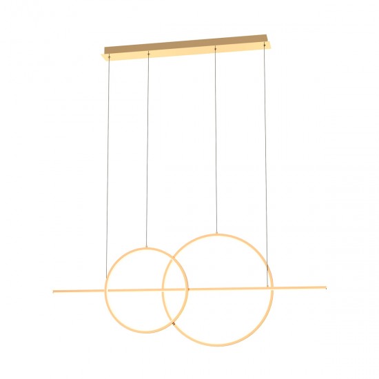 Suspensie CHOLET MD7358-2A-3GT Zumaline LED, Auriu, Polonia