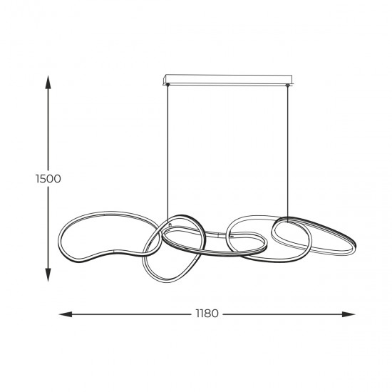 Suspensie CHOLET MD7361-5A-EGT Zumaline LED, Auriu, Polonia