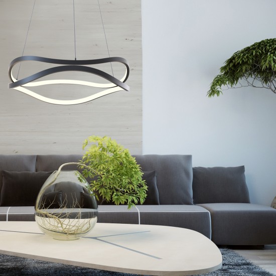 Suspensie HARLEY  MD7864-2S-3BT Zumaline LED, Negru, Polonia