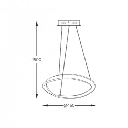 Suspensie GIRONA MD9190-1S-3NT Zumaline LED, Nisip, Polonia