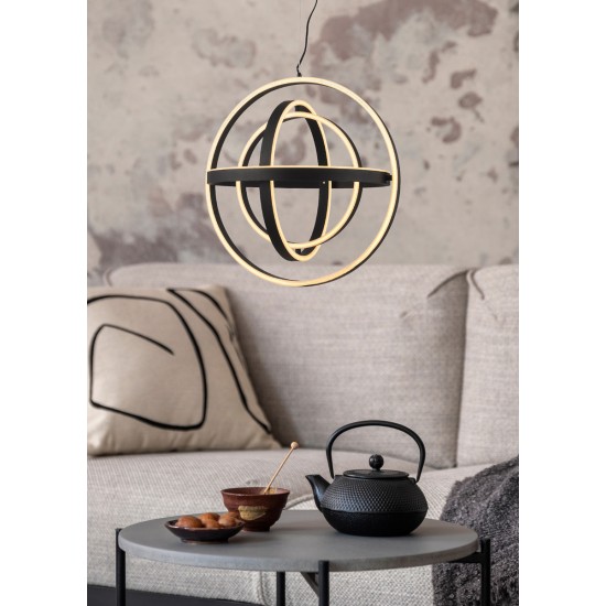 Suspensie TESS MD9203-4-3BD Zumaline LED, Negru, Polonia