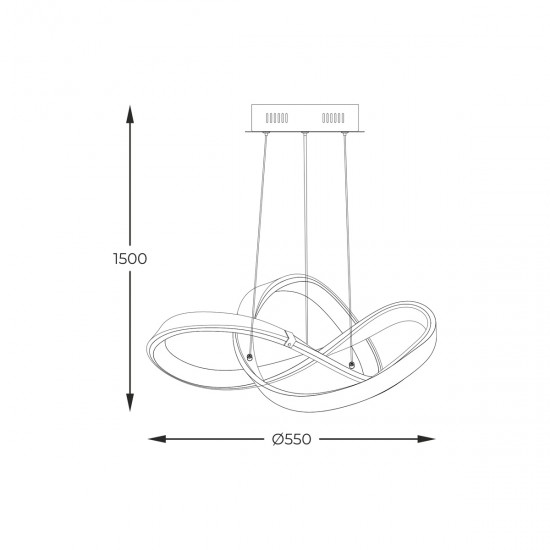 Suspensie INDIGO MD9717-1-3BGD Zumaline LED, Negru, Polonia
