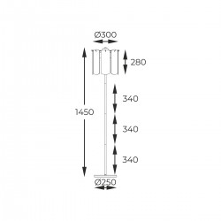 Lampadar NIRA ML3523-3-EGN Zumaline E14, Auriu, Polonia