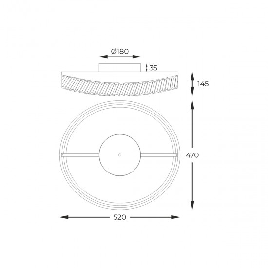 Lustra Plafon GANO MX3317-1-3GT Zumaline LED, Auriu, Polonia