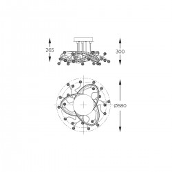 Lustra Plafon MAIA MX3481-1S-3BCT Zumaline LED, Negru, Polonia