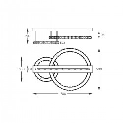 Lustra Plafon GIRONA MX3713-2-3GT Zumaline LED, Auriu, Polonia