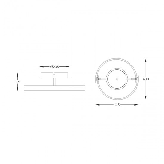 Plafoniera LINOS MX4417-1S-3BGD Zumaline LED, Negru, Polonia