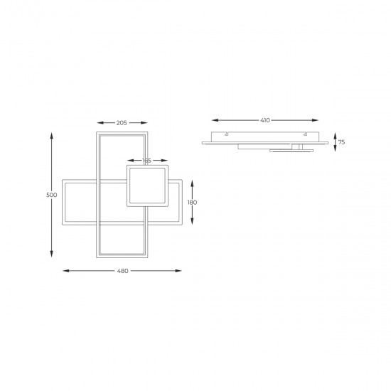 Lustra Plafon SALO MX4463-3-3YYCGT Zumaline LED, Crom, Polonia