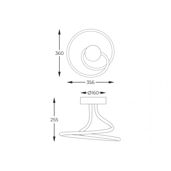 Lustra Plafon CLINT MX6349-1-3BT Zumaline LED, Negru, Polonia