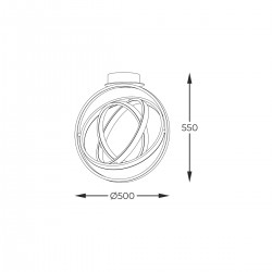 Lustra Plafon TESS MX9203-4-3BD Zumaline LED, Negru, Polonia