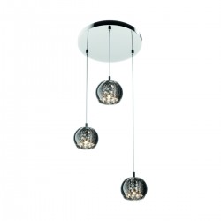 Suspensie CRYSTAL P0076-03M-B5FZ Zumaline G9, Argintiu, Polonia