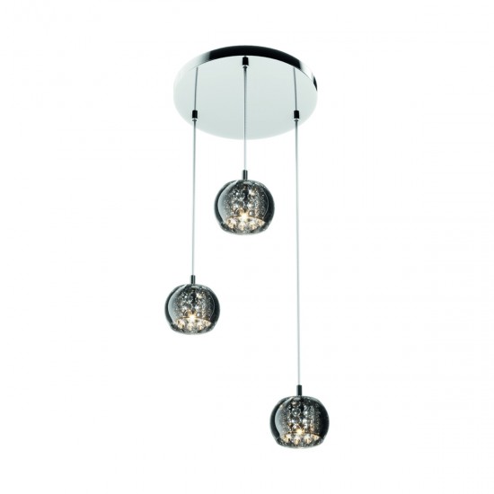 Suspensie CRYSTAL P0076-03M-B5FZ Zumaline G9, Argintiu, Polonia