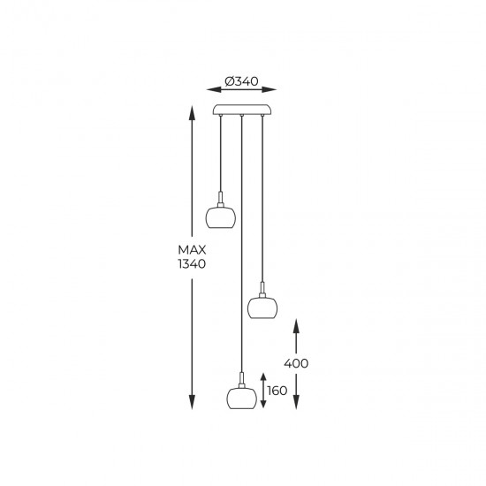 Suspensie CRYSTAL P0076-03M-B5FZ Zumaline G9, Argintiu, Polonia