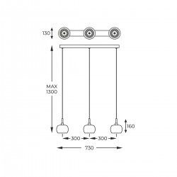 Suspensie CRYSTAL P0076-03N-B5FZ Zumaline G9, Argintiu, Polonia