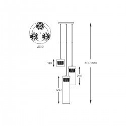 Suspensie GEM P0389-03D-F4AC Zumaline G9, Crom, Polonia