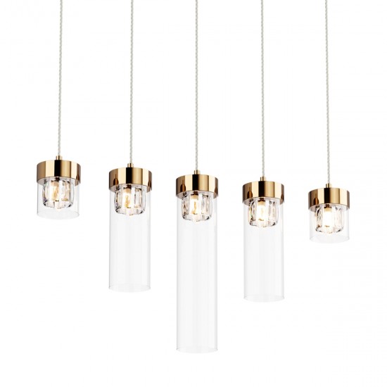 Suspensie GEM P0389-05E-F7AC Zumaline G9, Auriu, Polonia