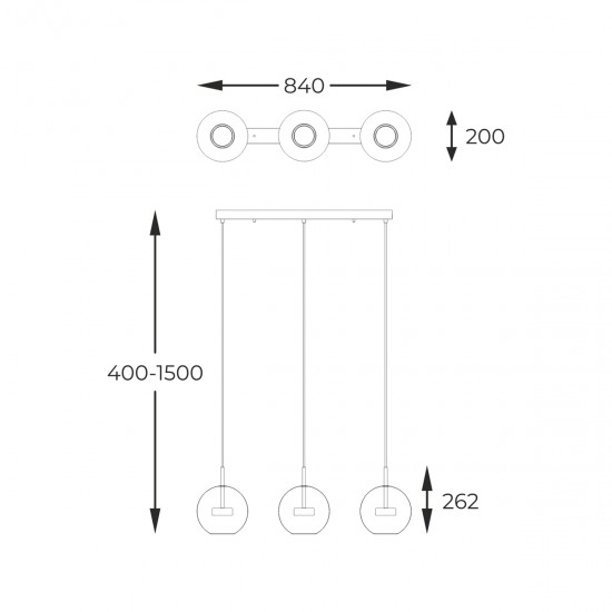 Suspensie ENCELADUS P0428-03J-B5AC Zumaline LED, Crom, Polonia