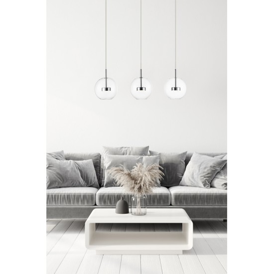Suspensie ENCELADUS P0428-03J-B5AC Zumaline LED, Crom, Polonia
