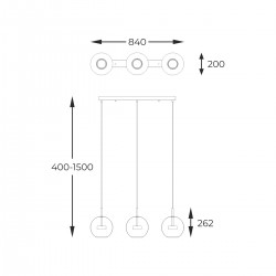 Suspensie ENCELADUS P0428-03J-L4AC Zumaline LED, Auriu, Polonia