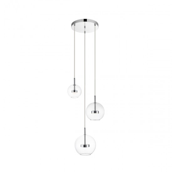 Suspensie ENCELADUS P0428-03L-F4AC Zumaline LED, Crom, Polonia
