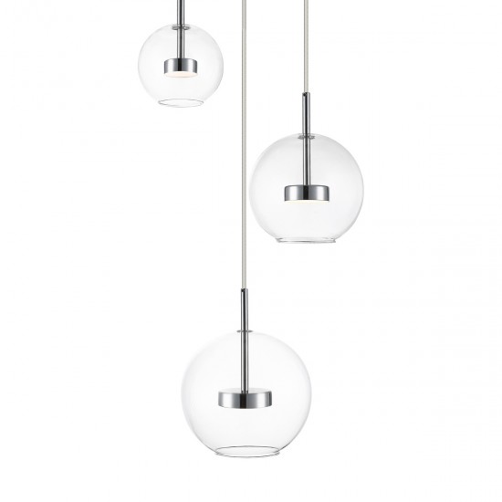 Suspensie ENCELADUS P0428-03L-F4AC Zumaline LED, Crom, Polonia