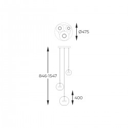 Suspensie ENCELADUS P0428-03L-F4AC Zumaline LED, Crom, Polonia