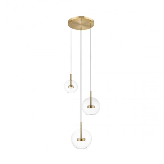 Suspensie ENCELADUS P0428-03L-L4AC Zumaline LED, Auriu, Polonia
