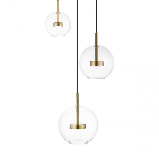 Suspensie ENCELADUS P0428-03L-L4AC Zumaline LED, Auriu, Polonia