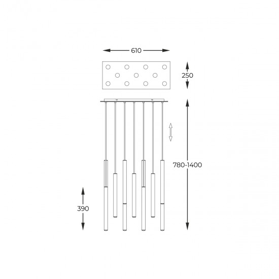 Suspensie LOYA P0461-11A-B5SC Zumaline LED, Argintiu, Polonia