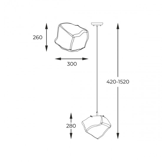 Pendul ROCK P0488-01A-F4AC Zumaline E27, Crom, Polonia