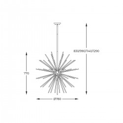 Suspensie URCHIN P0491-09C-F7DY Zumaline G9, Transparent, Polonia