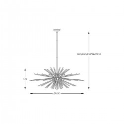 Suspensie URCHIN P0491-09E-F7DY Zumaline G9, Transparent, Polonia