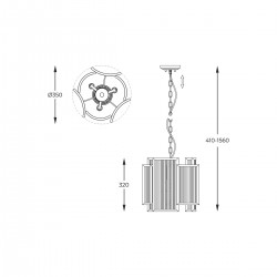 Pendul SERGIO P0528-03A-F4AC Zumaline E14, Crom, Polonia