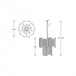 Pendul SERGIO P0528-08A-F4AC Zumaline E14, Crom, Polonia