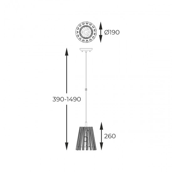 Pendul BACH P0547-01H-F9AC Zumaline E14, Auriu, Polonia