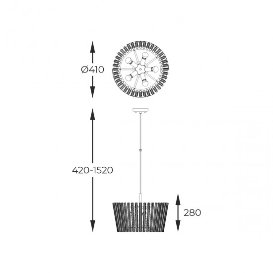 Pendul BACH P0547-05H-F9AC Zumaline E14, Auriu, Polonia
