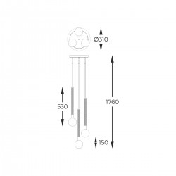 Suspensie MIDA P0583-03B-2GHF Zumaline G9, Alama, Polonia