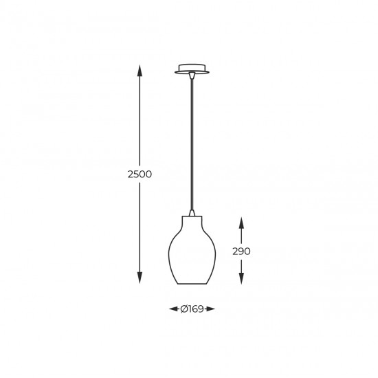 Pendul BRESSO P19066A-D18 Zumaline E27, Argintiu, Polonia