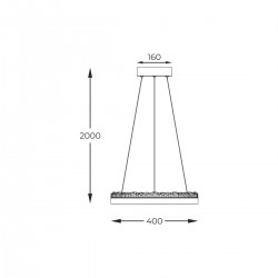 Suspensie REGI PD2304400R-MB Zumaline LED, Negru, Polonia