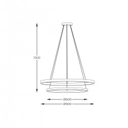 Suspensie HORIK PEN89424-60+90BK Zumaline LED, Negru, Polonia