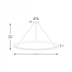 Suspensie CARLO PL210503-1200-GD Zumaline LED, Auriu, Polonia