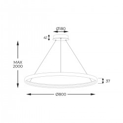 Suspensie CARLO PL210503-800-GD Zumaline LED, Auriu, Polonia