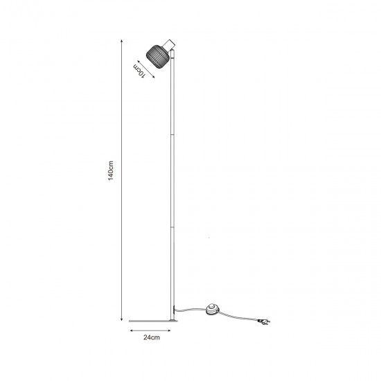 Lampadar STEM R5021009A-1F Zumaline E14, Negru, Polonia