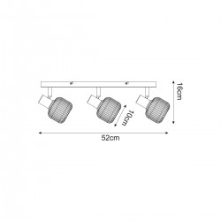 Lustra Plafon STEM R5021009A-3B Zumaline E14, Negru, Polonia