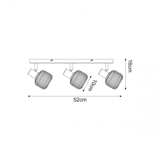 Lustra Plafon STEM R5021009A-3B Zumaline E14, Negru, Polonia