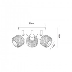 Lustra Plafon STEM R5021009A-3R Zumaline E14, Negru, Polonia